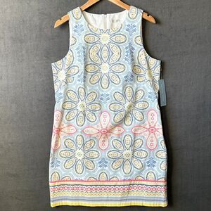 London Times Short Sun Dress Women's Size 14 Floral Print Sleeveless Shift